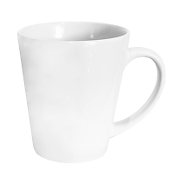 Taza Blanca Cónica 12oz en color Blanco - SKU: SUTZ12CONPZA