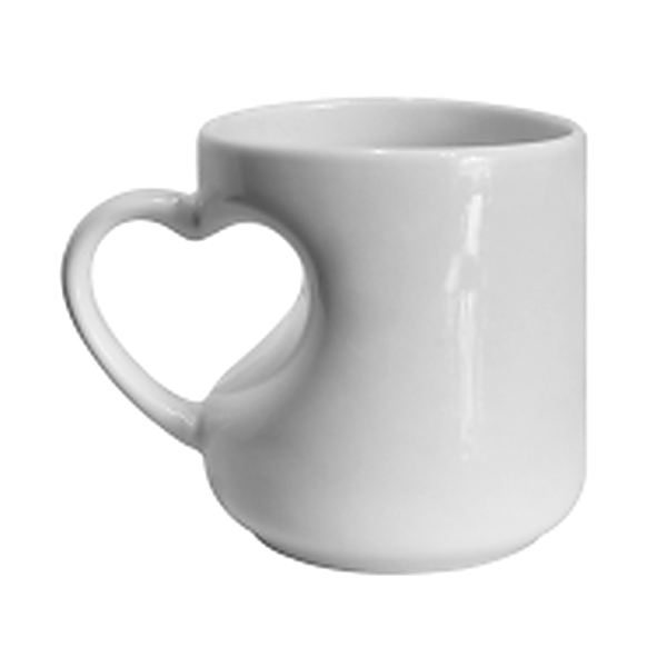 Taza Blanca Cuerpo y Asa Corazón 11oz en color Blanco - SKU: SUTZBLCACPZA