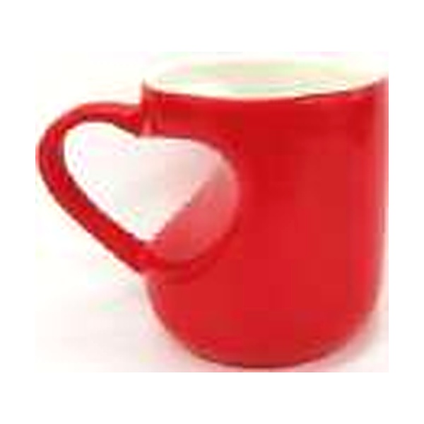 Taza Mágica Cuerpo y Asa Corazón Mate 11oz en color Rojo - SKU: SUTZMCACMRPZ